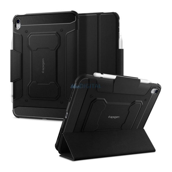 SPIGEN RUGGED ARMOR PRO tok álló (aktív FLIP, ütésállóság, TRIFOLD, asztali tartó, ceruza tartó) FEKETE Apple IPAD 10.9 (2022)