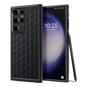 SPIGEN CRYO ARMOR szilikon telefonvédő (ütésállóság, légpárnás sarok, hatszög) FEKETE Samsung Galaxy S23 Ultra (SM-S918)