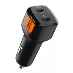   SPIGEN PC2200 ARCSTATION autós töltő 2 Type-C aljzat (45W + 30W, PD gyorstöltő 3.0) FEKETE