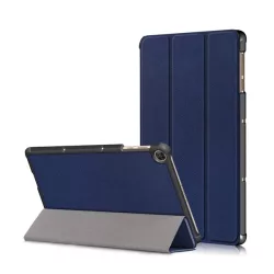   Tok álló, bőr hatású (FLIP, oldalra nyíló, TRIFOLD, asztali tartó) SÖTÉTKÉK Honor Pad X8