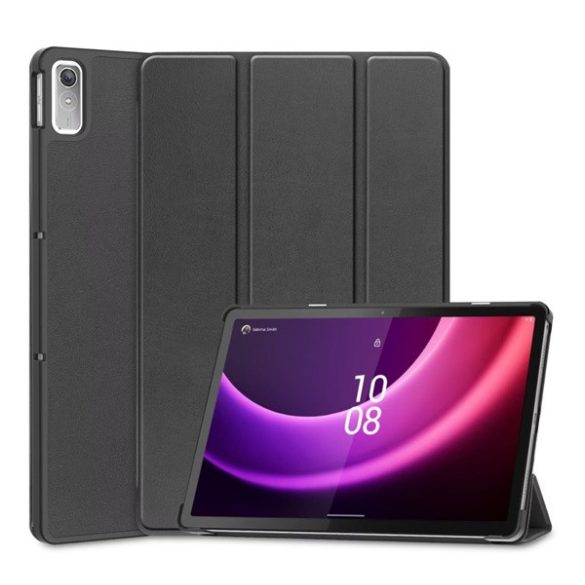 Tok álló, bőr hatású (aktív FLIP, oldalra nyíló, TRIFOLD, asztali tartó) FEKETE Lenovo Tab P11 Gen2 (TB350)