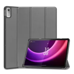   Tok álló, bőr hatású (aktív FLIP, oldalra nyíló, TRIFOLD, asztali tartó) SÖTÉTSZÜRKE Lenovo Tab P11 Gen2 (TB350)