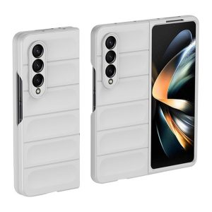 Szilikon telefonvédő (közepesen ütésálló, kamera védelem, 3D minta) FEHÉR Samsung Galaxy Z Fold 4 (SM-F936)