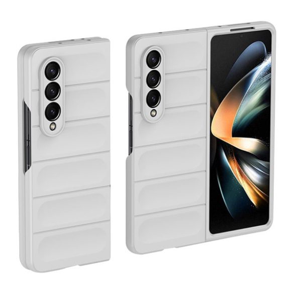 Szilikon telefonvédő (közepesen ütésálló, kamera védelem, 3D minta) FEHÉR Samsung Galaxy Z Fold 4 (SM-F936)