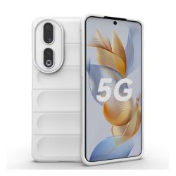   Szilikon telefonvédő (közepesen ütésálló, kamera védelem, 3D minta) FEHÉR Honor 90 5G