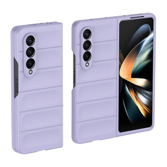 Szilikon telefonvédő (közepesen ütésálló, kamera védelem, 3D minta) LILA Samsung Galaxy Z Fold 4 (SM-F936)