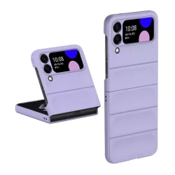   Szilikon telefonvédő (közepesen ütésálló, kamera védelem, 3D minta) LILA Samsung Galaxy Z Flip4 5G (SM-F721)