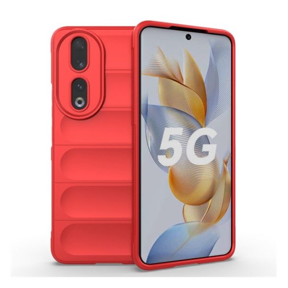 Szilikon telefonvédő (közepesen ütésálló, kamera védelem, 3D minta) PIROS Honor 90 5G