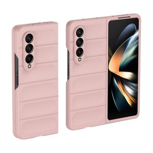 Szilikon telefonvédő (közepesen ütésálló, kamera védelem, 3D minta) RÓZSASZÍN Samsung Galaxy Z Fold4 5G (SM-F936)