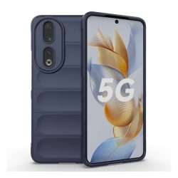  Szilikon telefonvédő (közepesen ütésálló, kamera védelem, 3D minta) SÖTÉTKÉK Honor 90 5G