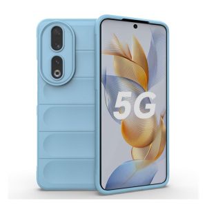 Szilikon telefonvédő (közepesen ütésálló, kamera védelem, 3D minta) VILÁGOSKÉK Honor 90 5G