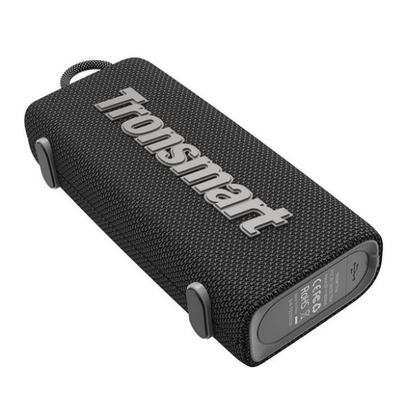 TRONSMART TRIP bluetooth hordozható hangszóró (v5.3, 10W, Type-C csatlakozó, IPX7 vízálló) FEKETE 