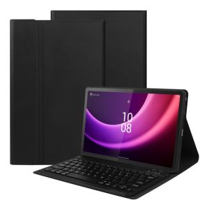 Tok álló, bőr hatású (FLIP, bluetooth billentyűzet, asztali tartó, QWERTY, angol nyelvű, ceruza tartó) FEKETE Lenovo Tab P11 Gen2 (TB350)