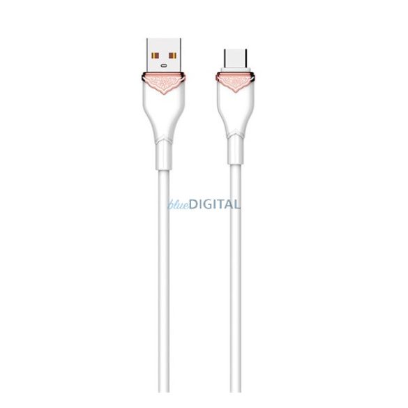 LDNIO LS821 adatkábel és töltő (USB - Type-C, 30W, gyorstöltés támogatás, 100cm) FEHÉR