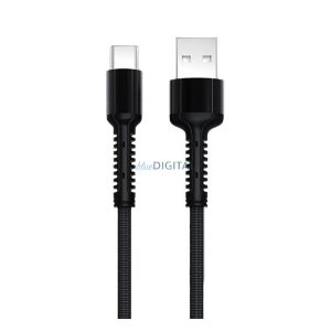 LDNIO LS63 adatkábel (USB - Type-C, 2.4A, gyorstöltő, 100cm) FEKETE