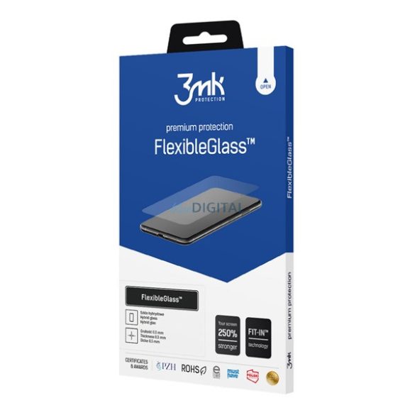 3MK FLEXIBLE GLASS képernyővédő üveg (2.5D, flexibilis, ultravékony, 0.3mm, 7H) ÁTLÁTSZÓ Xiaomi Redmi 12