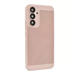   Műanyag telefonvédő (légáteresztő, lyukacsos minta, kamera védelem) RÓZSASZÍN Samsung Galaxy A34 5G (SM-A346)
