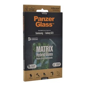 PANZERGLASS MATRIX képernyővédő fólia (3D full cover, íves, karcálló, 9H + felhelyezést segítő keret) ÁTLÁTSZÓ Samsung Galaxy S23 (SM-S911)