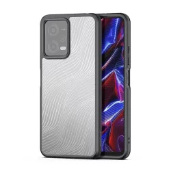   DUX DUCIS AIMO műanyag telefonvédő (közepesen ütésálló, szilikon keret, kamera védelem, matt, hullám minta) FEKETE Xiaomi Redmi Note 12 5G