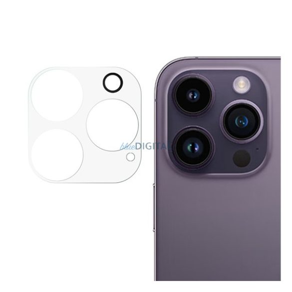 Kameravédő üveg (karcálló, 0.3mm, 9H, NEM íves) ÁTLÁTSZÓ Apple iPhone 15 Pro