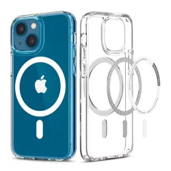   Szilikon telefonvédő (mágneses, közepesen ütésálló, MagSafe kompatibilis) ÁTLÁTSZÓ Apple iPhone 15