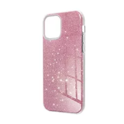   Szilikon telefonvédő (műanyag belső, csillogó hátlap) RÓZSASZÍN Apple iPhone 15