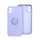 Szilikon telefonvédő (telefontartó gyűrű, mikrofiber plüss belső, beépített fémlemez, kamera védelem) LILA Apple iPhone 15 Plus