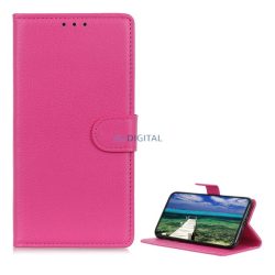   Tok álló, bőr hatású (FLIP, oldalra nyíló, asztali tartó funkció, prémium) RÓZSASZÍN Apple iPhone 15 Pro Max