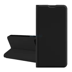   Tok álló, bőr hatású (FLIP, szilikon belső, oldalra nyíló, asztali tartó, kártyazseb) FEKETE Samsung Galaxy A21s (SM-A217F)