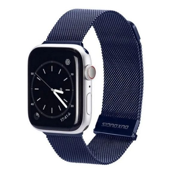 DUX DUCIS pótszíj (egyedi méret, nagy, alumínium, milánói, mágneses) SÖTÉTKÉK Apple Watch Series 1 42mm, Apple Watch Series 2 42mm, Apple Watch Series 3 42mm, Apple Watch Series 4 44mm, Apple Watch Series 5 44mm, Apple Watch Series 6 44mm, Apple Wa