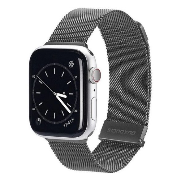 DUX DUCIS pótszíj (egyedi méret, kicsi, alumínium, milánói, mágneses) SZÜRKE Apple Watch Series 1 38mm, Apple Watch Series 2 38mm, Apple Watch Series 3 38mm, Apple Watch Series 4 40mm, Apple Watch Series 5 40mm, Apple Watch Series 6 40mm, Apple Wa