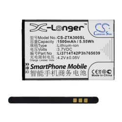   CAMERON SINO Li-Ion akku (3.7V/1500mAh, ZTE Li3714T42P3h765039 kompatibilis) FEKETE 