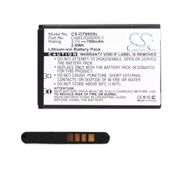   CAMERON SINO Li-Ion akku (3.7V/700mAh, Alcatel CAB22B0000C1 kompatibilis) FEKETE Telenor One Touch