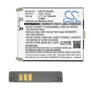 CAMERON SINO Li-Ion akku (3.7V/700mAh, Panasonic CGA-LB102 kompatibilis) FEKETE Panasonic KX-TU301 Senior