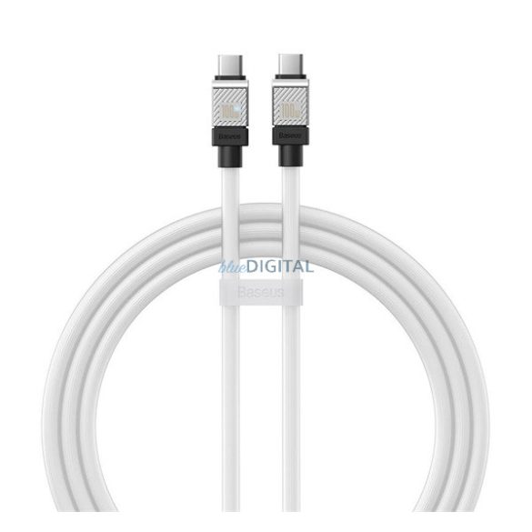 BASEUS COOLPLAY adatkábel (Type-C - Type-C, 100W, PD gyorstöltő, 100cm, törésgátló) FEHÉR