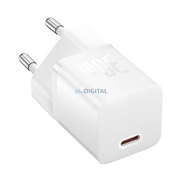 BASEUS hálózati töltő Type-C aljzat (30W, GaN5, PD gyorstöltő) FEHÉR