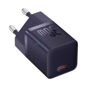 BASEUS hálózati töltő Type-C aljzat (30W, GAN5, PD gyorstöltő) LILA