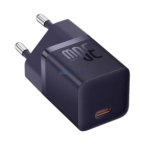BASEUS hálózati töltő Type-C aljzat (30W, GAN5, PD gyorstöltő) LILA