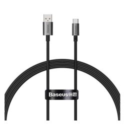   BASEUS SUPERIOR adatkábel (USB - Type-C, 100W, PD gyorstöltő, 100cm, törésgátló) FEKETE