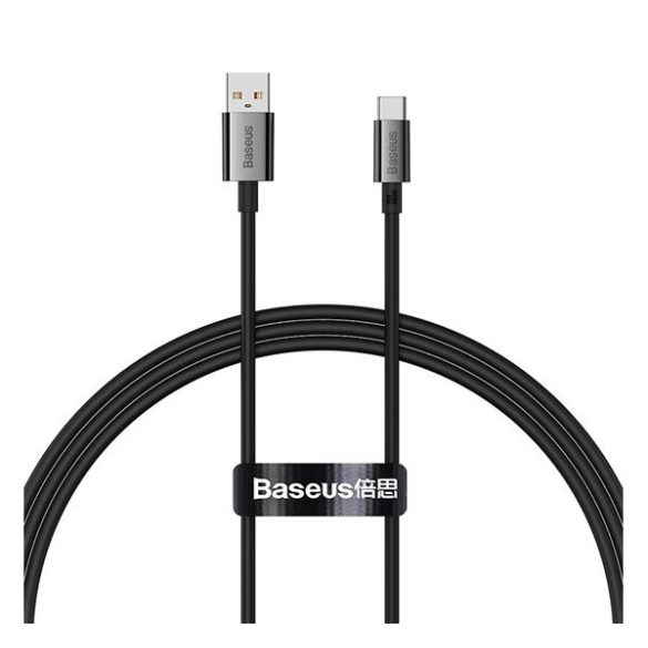 BASEUS SUPERIOR adatkábel (USB - Type-C, 100W, PD gyorstöltő, 100cm, törésgátló) FEKETE