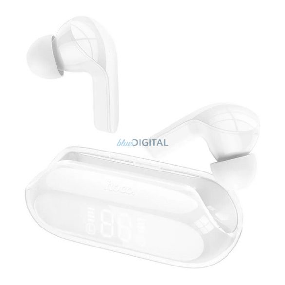 HOCO EW39 bluetooth fülhallgató SZTEREO (v5.3, TWS, mikrofon, zajszűrő + töltőtok) FEHÉR