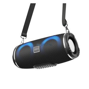HOCO HC12 bluetooth hordozható hangszóró (v5.0, 1200mAh, kártyaolvasó, 5W, LED világítás) FEKETE