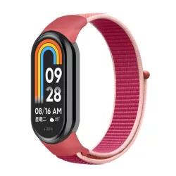   Pótszíj (egyedi méret, nylon, tépőzáras, légáteresztő) RÓSZASZÍN Xiaomi Smart Band 9, Band 8