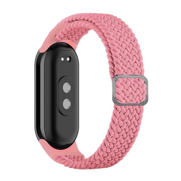 Pótszíj (egyedi méret, textil, szőtt minta) RÓZSASZÍN Xiaomi Band 8