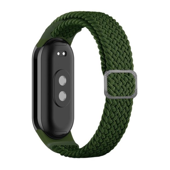 Pótszíj (egyedi méret, textil, szőtt minta) SÖTÉTZÖLD Xiaomi Band 8