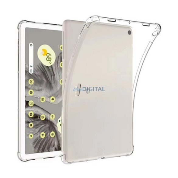 Szilikon telefonvédő (közepesen ütésálló, légpárnás sarok) ÁTLÁTSZÓ Google Pixel Tablet