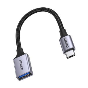 UGREEN adapter kábel (USB aljzat - Type-C, OTG, adatátvitel és töltés, 15cm) FEKETE