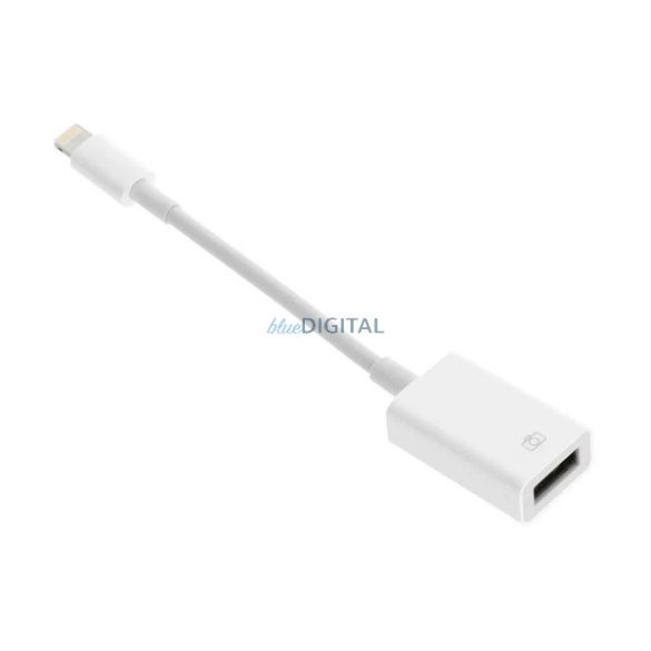 Adapter kábel (USB aljzat - lightning, OTG, adatátvitel, 20cm) FEHÉR