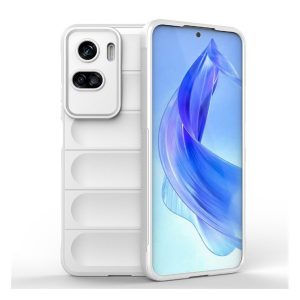 Szilikon telefonvédő (közepesen ütésálló, kamera védelem, 3D minta) FEHÉR Honor 90 Lite 5G