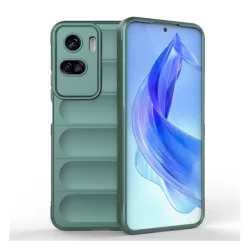   Szilikon telefonvédő (közepesen ütésálló, kamera védelem, 3D minta) SÖTÉTZÖLD Honor 90 Lite 5G